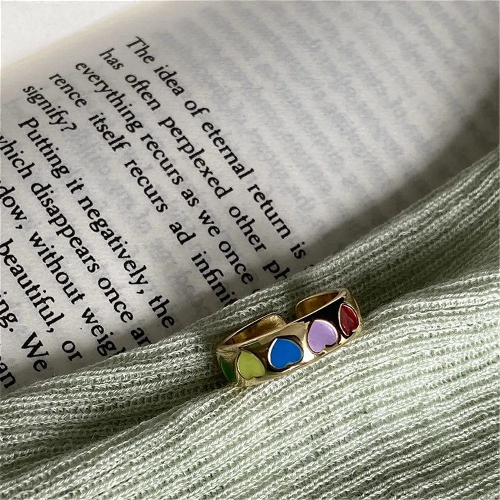 Кольцо женское регулируемое с жемчугом и сердцем | Украшения аксессуары