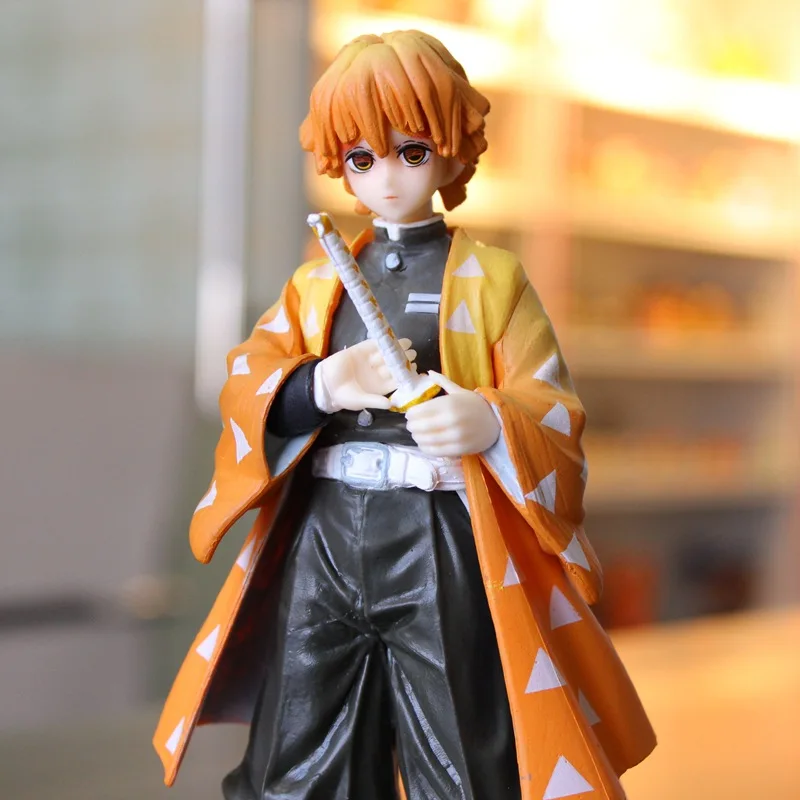 Аниме Demon Slayer Kimetsu no Yaiba Agatsuma Zenitsu ПВХ фигурка Коллекционная модель игрушки куклы 18