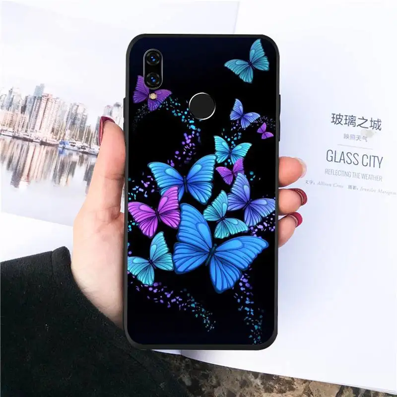 

Colorful Lilies butterfly cute animal Phone Case For Huawei honor Mate P 10 20 30 40 Pro 10i 9 10 20 8 x Lite funda coque