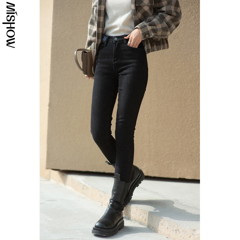 Женские джинсы с высокой талией на зиму MX20D2260| |