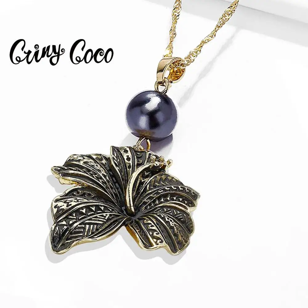 Гавайская Мода черная цепочка подвески ожерелья для женщин оптовая продажа