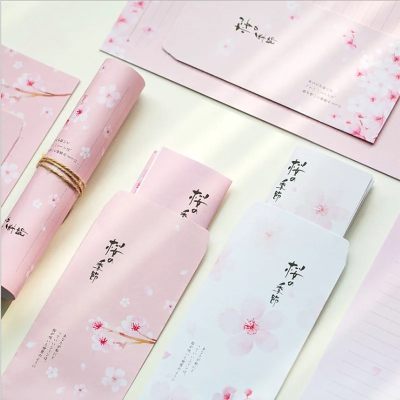 Конверт с Сакурой письменной форме букв Бумага комплект вишня США офисные