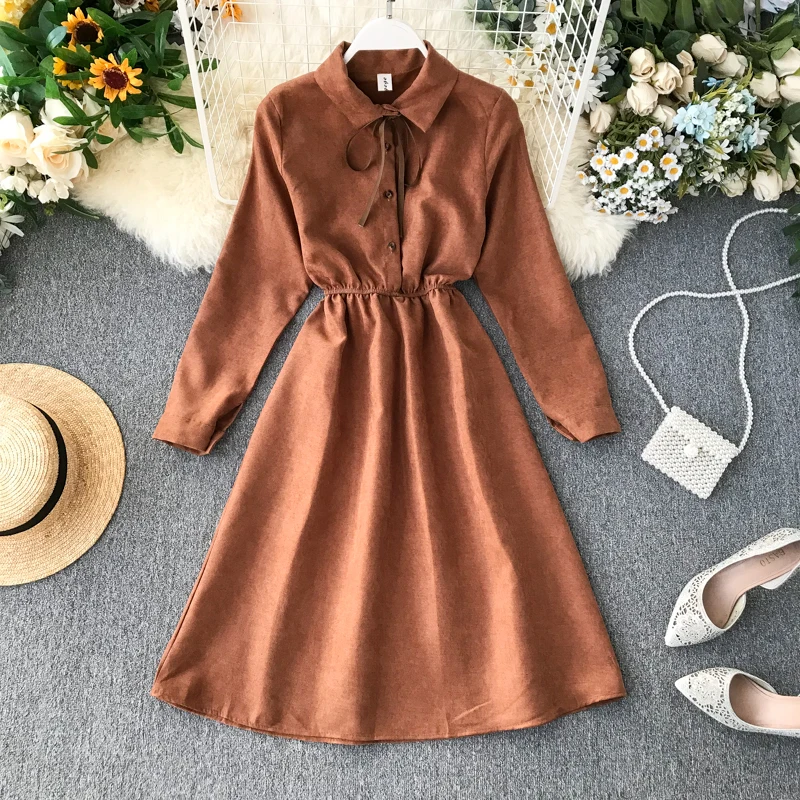 Женское винтажное платье ALPHALMODA элегантное рубашка во французском стиле с