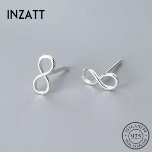 Серьги-гвоздики женские из серебра 925 пробы, с символом бесконечности