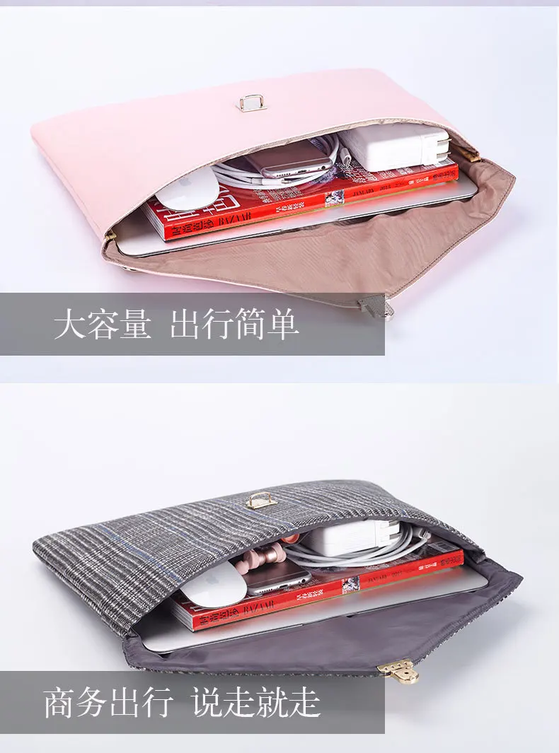 

Leather Briefcase For Documents Fashion Business Computer Notebook Bag Laptop Women Men Handbag Office Portfolio