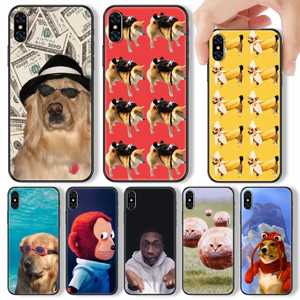 Чехол для телефона Ins Funny Meme для iPhone SE 2020 6 6S 7 8 11 12 13 Mini Plus X XS XR Pro Max черный 3D премиум-фунда мода на.