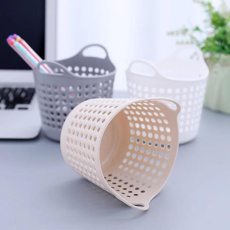 Пластиковый мини Настольный контейнер для ручек Многофункциональная Корзина