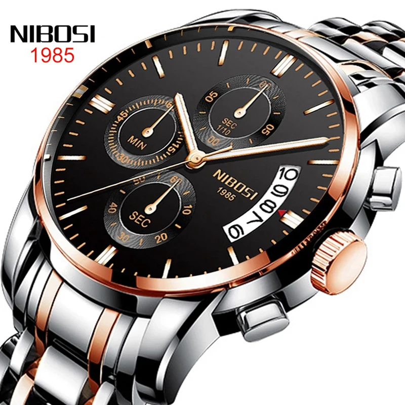 

NIBOSI Chronograph Watch Men Military Sport Quartz Clock Mens Watches Top Brand Luxury Waterproof Wrist Watch Relogio Masculino