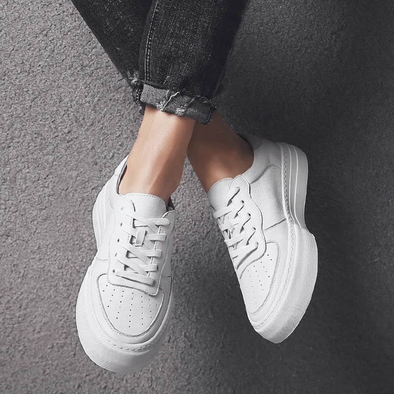 Модные мужские туфли из натуральной кожи Повседневная обувь Мужские уличные