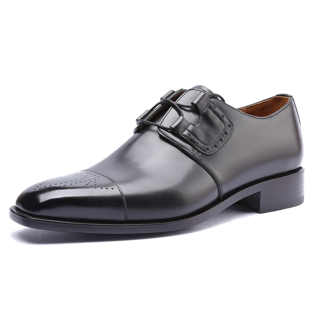 Мужские туфли Дерби из натуральной кожи роскошные брендовые винтажные деловые