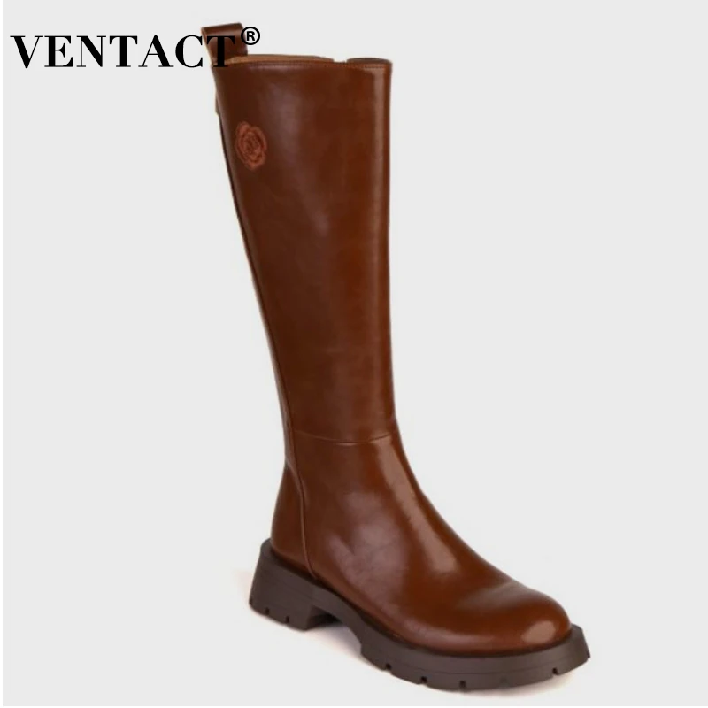 

Женские сапоги из натуральной кожи на толстом каблуке, размеры 34-39