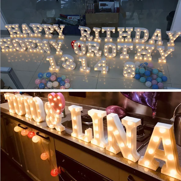 Шатер знак Алфавит лампа 26 букв Белый светодиодный ночсветильник для дня