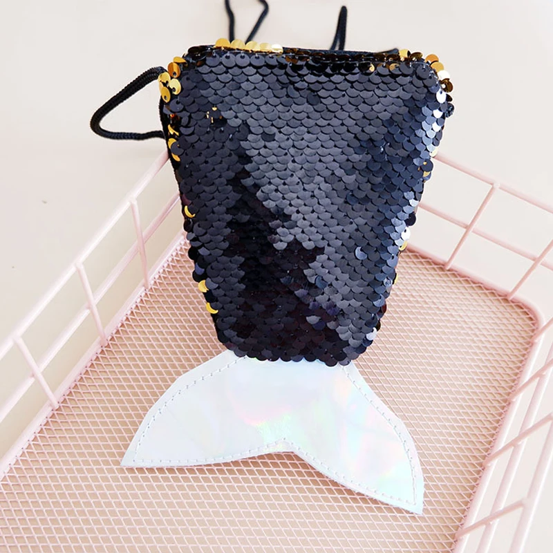 

Kids Mermaid Pouch Shoulder Bags Baby Girl Sequin Coin Purse Cartoon Fish Tail Laser Colorful Purses Bags Kids Wallet Gifts