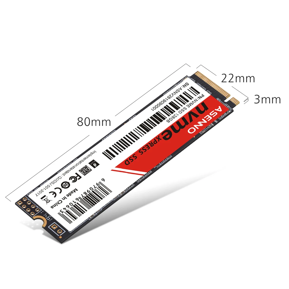 Твердотельный накопитель Asenno SSD m2 128 ГБ 256 512 1 ТБ M.2 2280 NVME PCIE внутренний жесткий диск