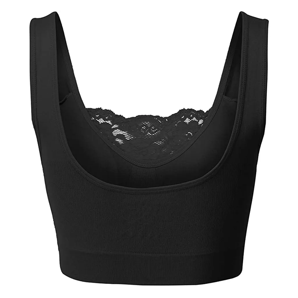 

Queenral Plus Size Bra 3XL Seamless Bras For Women Underwear Sexy Lace Brassiere Push Up Bralette With Pad Vest Top Sports Bra