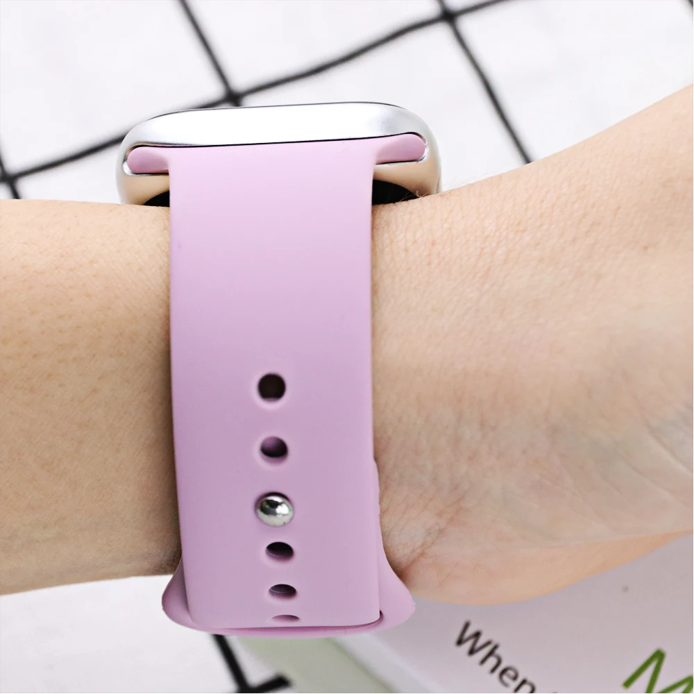 Спортивный мягкий силиконовый ремешок для Apple Watch, ремешок 44 мм, 40 мм, серия 5, 4, браслет для часов iWatch, ремешок 38 мм, 42 мм, 3, 2, 1, аксессуары
