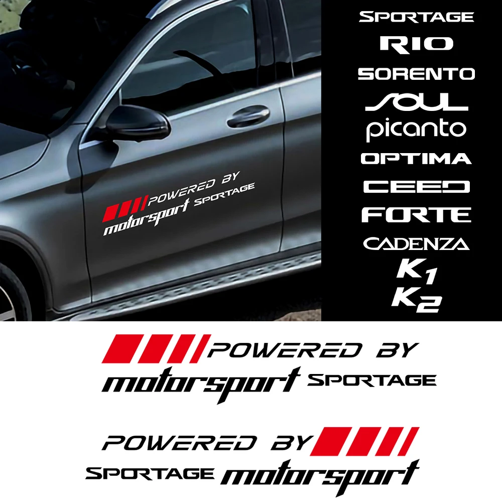 2 шт. наклейки на боковые двери автомобиля KIA Sportage Sorento Rio Soul Ceed Picanto Optima Cadenza K1 K6 K3 K9 |