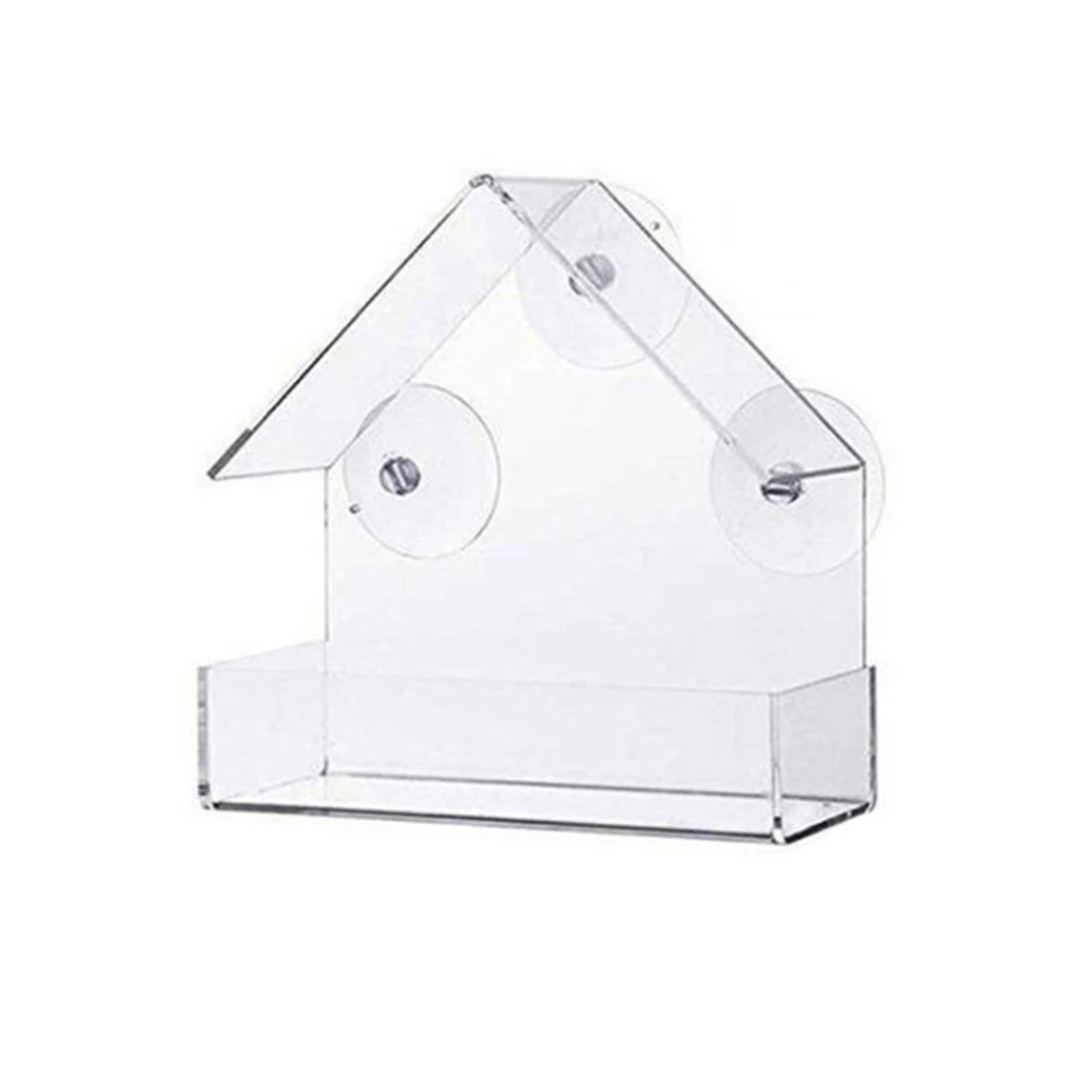 

Акриловая кормушка для птиц, кормушка для белка с креплением на присоске