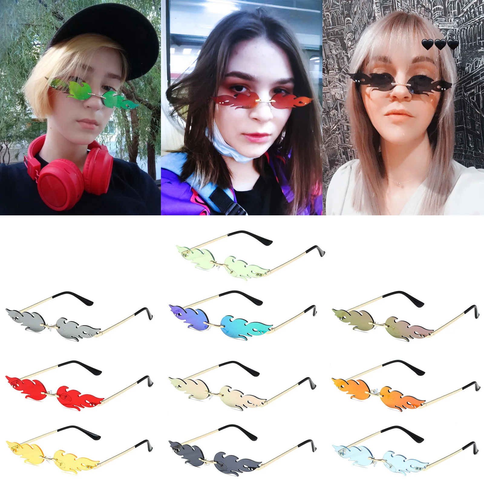 

Женские зеркальные очки без оправы, Роскошные Модные Винтажные зеркальные солнцезащитные очки в металлической оправе с защитой UV400, 2020