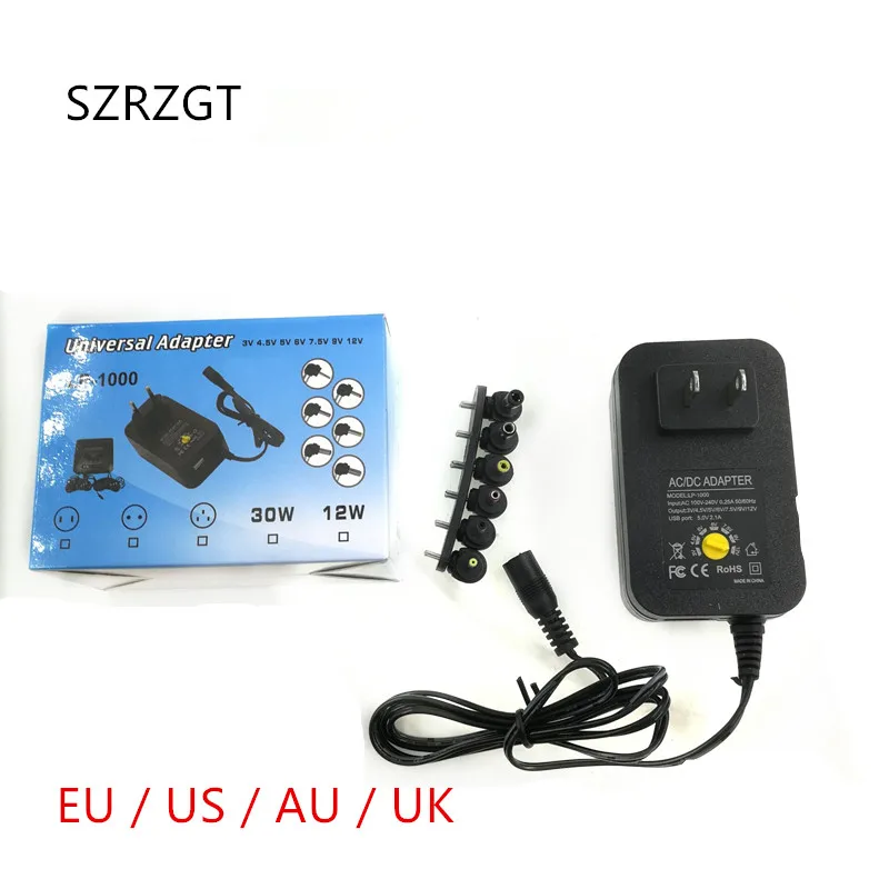 3V 4 5 V 5V 6V 7 9V 12V 2A 2.5A AC DC адаптер Регулируемый блок питания Универсальное зарядное