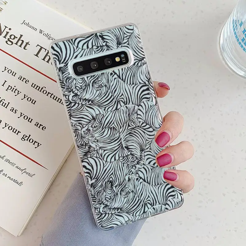 

zebra stripes printing Phone Case Transparent for Samsung A71 S9 10 20 HUAWEI p30 40 honor 10i 8x xiaomi note 8 Pro 10t 11