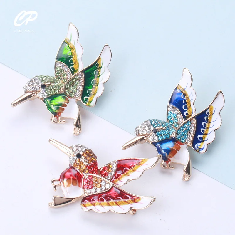 

Fashion color dripping bird brooch retro animal cute brooch coat coat pin accessories gift