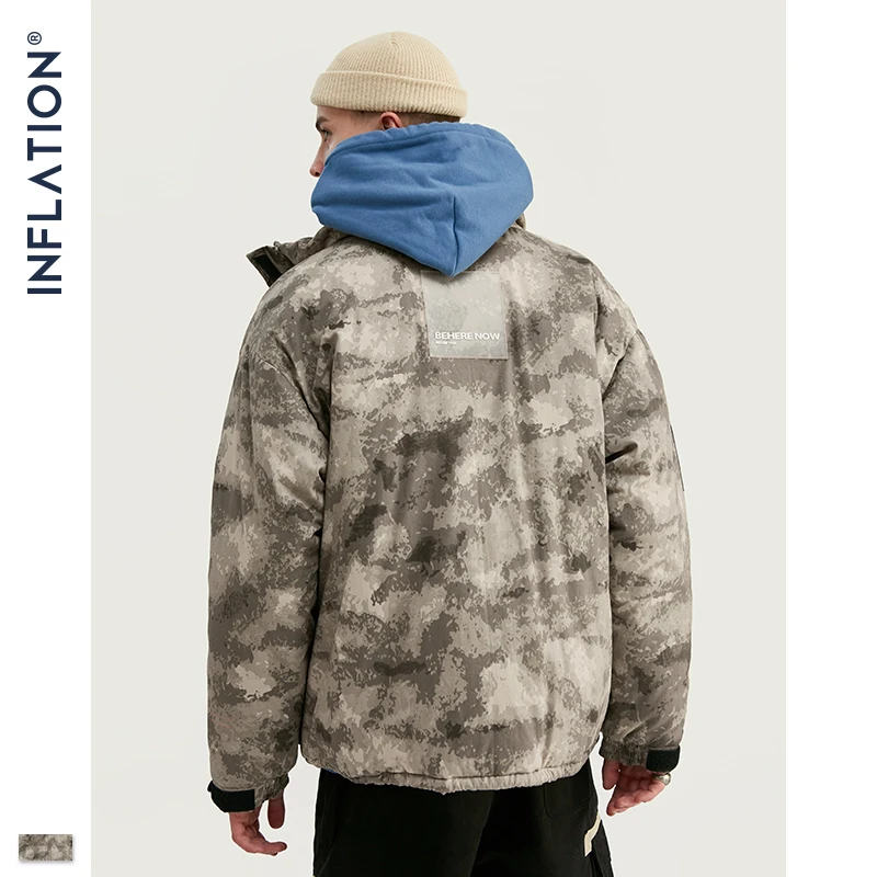 Инфляция дизайн высокий Для мужчин парка куртка светильник с камуфляжным