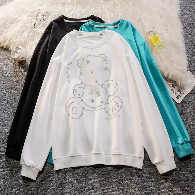 

GCC 2021 Autumn Woman's Hoodies Cartoon Anime Print Oversize itself Sweatshirt Female Long Sleeve Tops Loose Cotton Sweatshirts