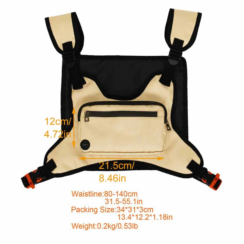 

Многофункциональный тактический нагрудный рюкзак на молнии для занятий спортом на открытом воздухе, бега, фитнеса, бега, жилет, сумка