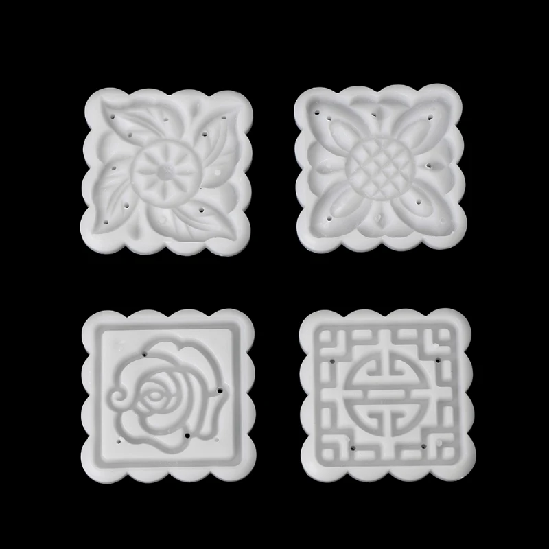 

P15F 5Pcs Stamps 50g Square Flower Moon Cake Mold Mould Pastry Mooncake Hand DIY Tool