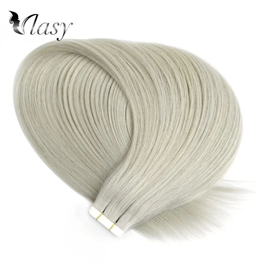 Vlay 16 'ཐ'' 24 ''прямые Remy волосы для наращивания серый цвет двойные