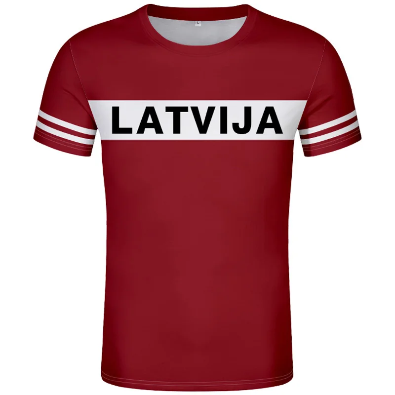 

Latvia T Shirt Diy Free Custom Made Name Number Lva T-shirt Nation Flag Republic Latvija Country College Print Photo Red Clothes