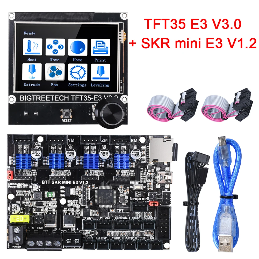Плата управления BIGTREETECH SKR mini E3 V1.2 с TMC2209 + TFT35 V3.0 детали для сенсорного экрана 3D