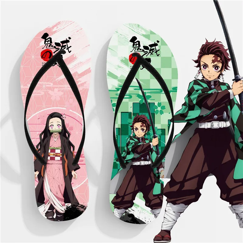 

Anime Demon Slayer Slippers Attacking on Titan Kimetsu No Yaiba Kamado Nezuko Tanjirou Summer Flip Flops Chaussures Cosplay