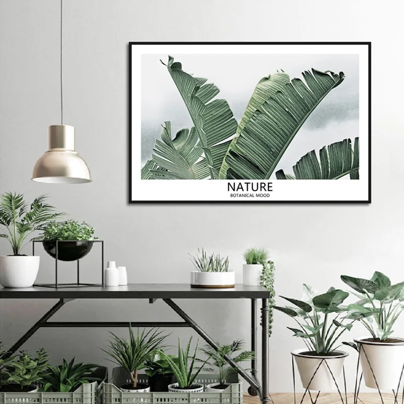 

Nordic Style Living Room Decoration Painting Green Plant Simple Small Fresh Hanging Painting Art Painting Frameless