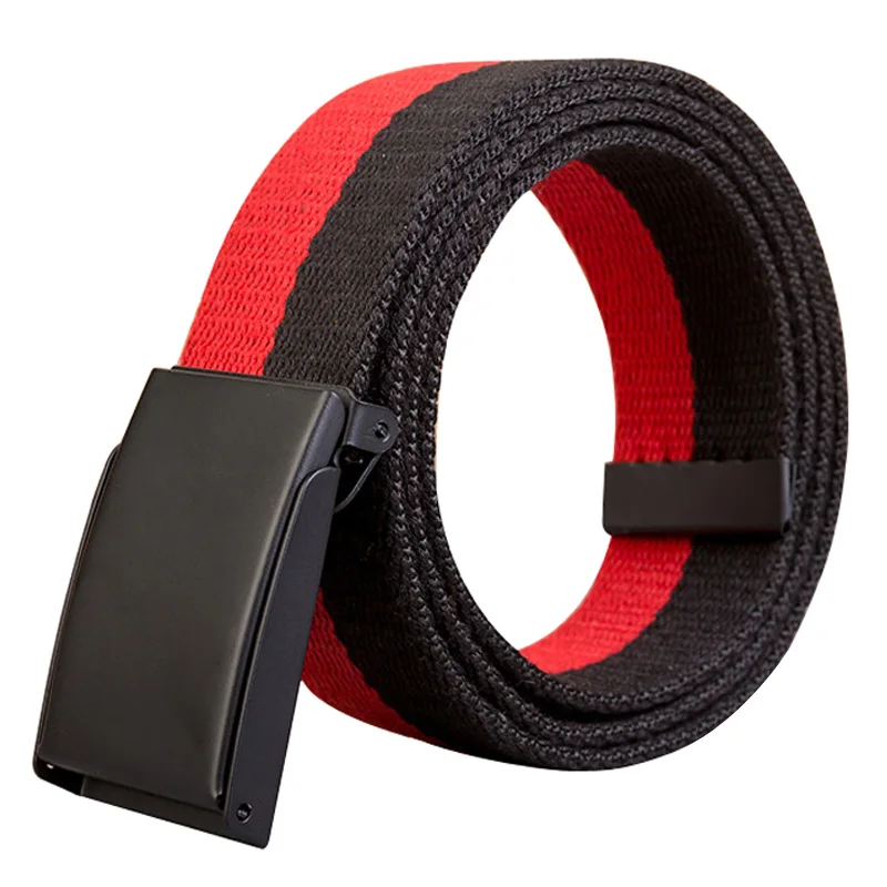 Модный новый холщовый ремень унисекс с Цветной полоской Холщовый автоматической