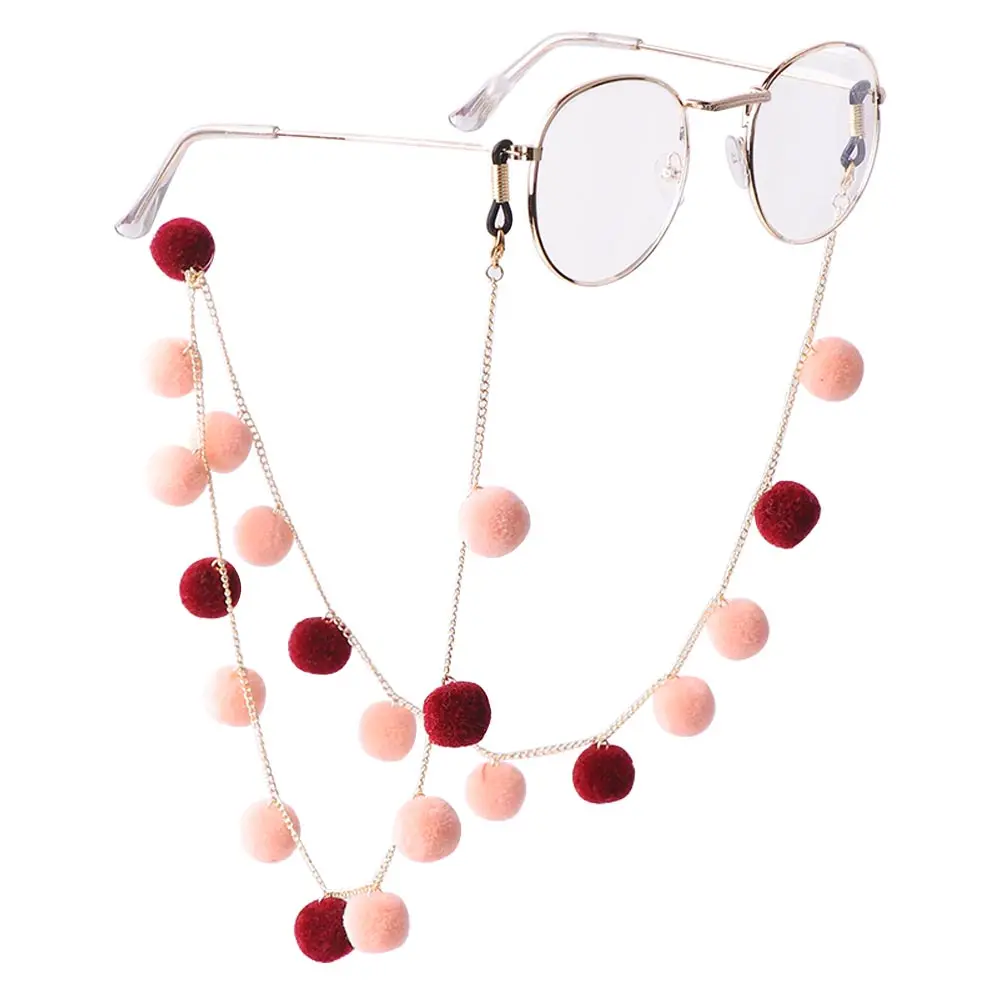 Цепочка для очков женская металлическая цепь с помпоном держатель шнура |