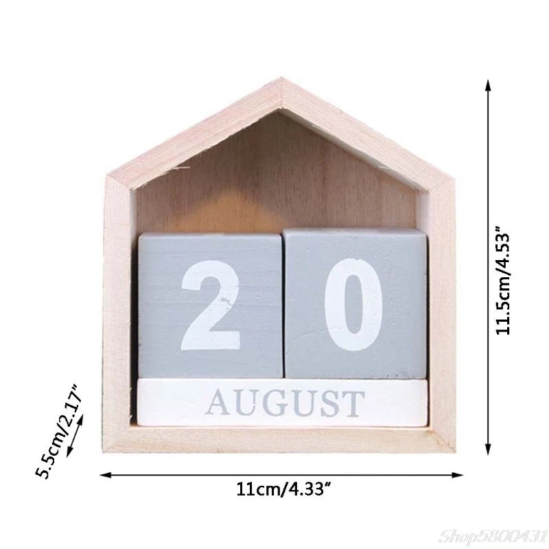 

Vintage Wooden Perpetual Calendar Month Date Display Eternal Block Photography Props Desk Sweet Home Office O21 20 Dropshipping