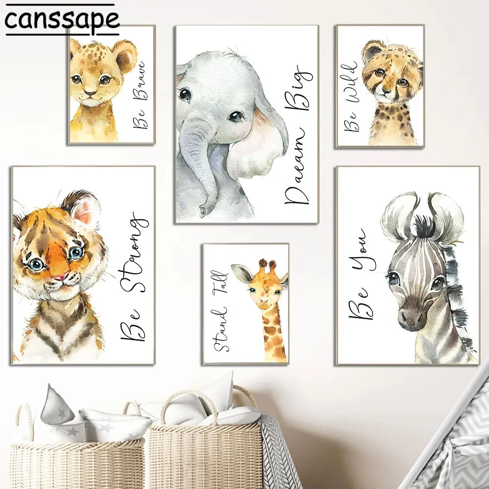 Настенный постер с изображением леса животных Льва слона | Дом и сад
