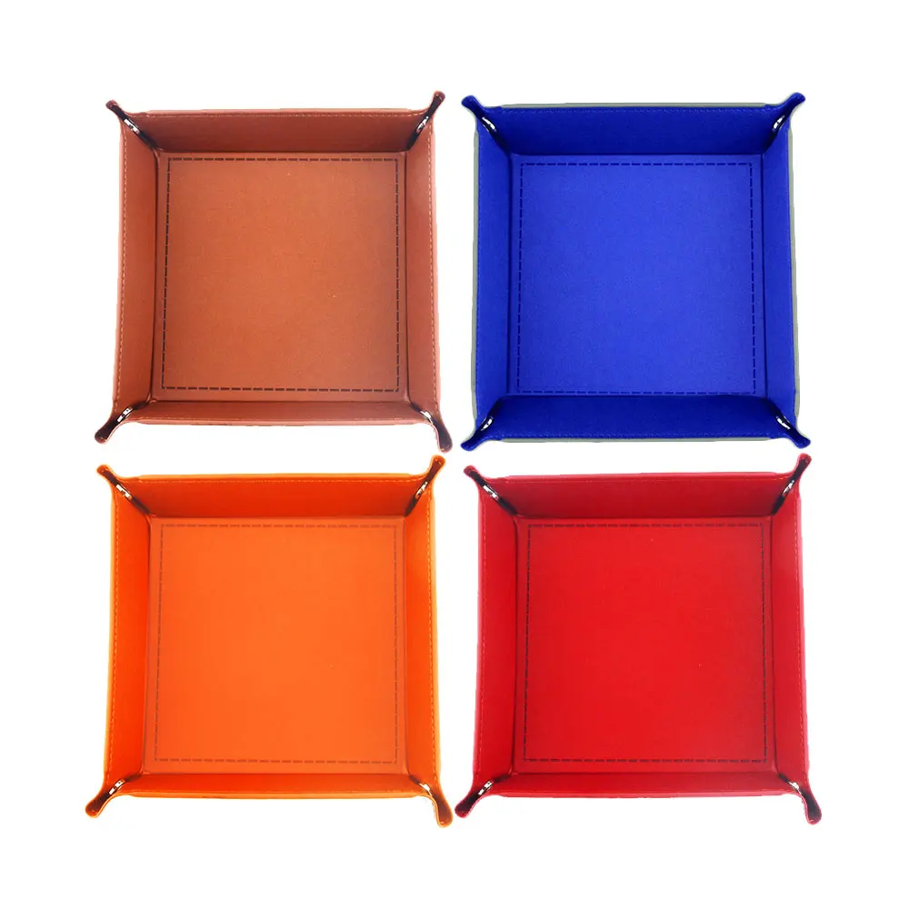 Складной ящик для хранения квадратный лоток из искусственной кожи кошелек