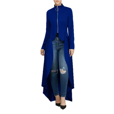 Navy Blue Мусульманская блузка женская необычная молния абайя платье с нерегулярными ласточками мусульманская рубашка платье хиджаб - Цвет: Navy Blue
