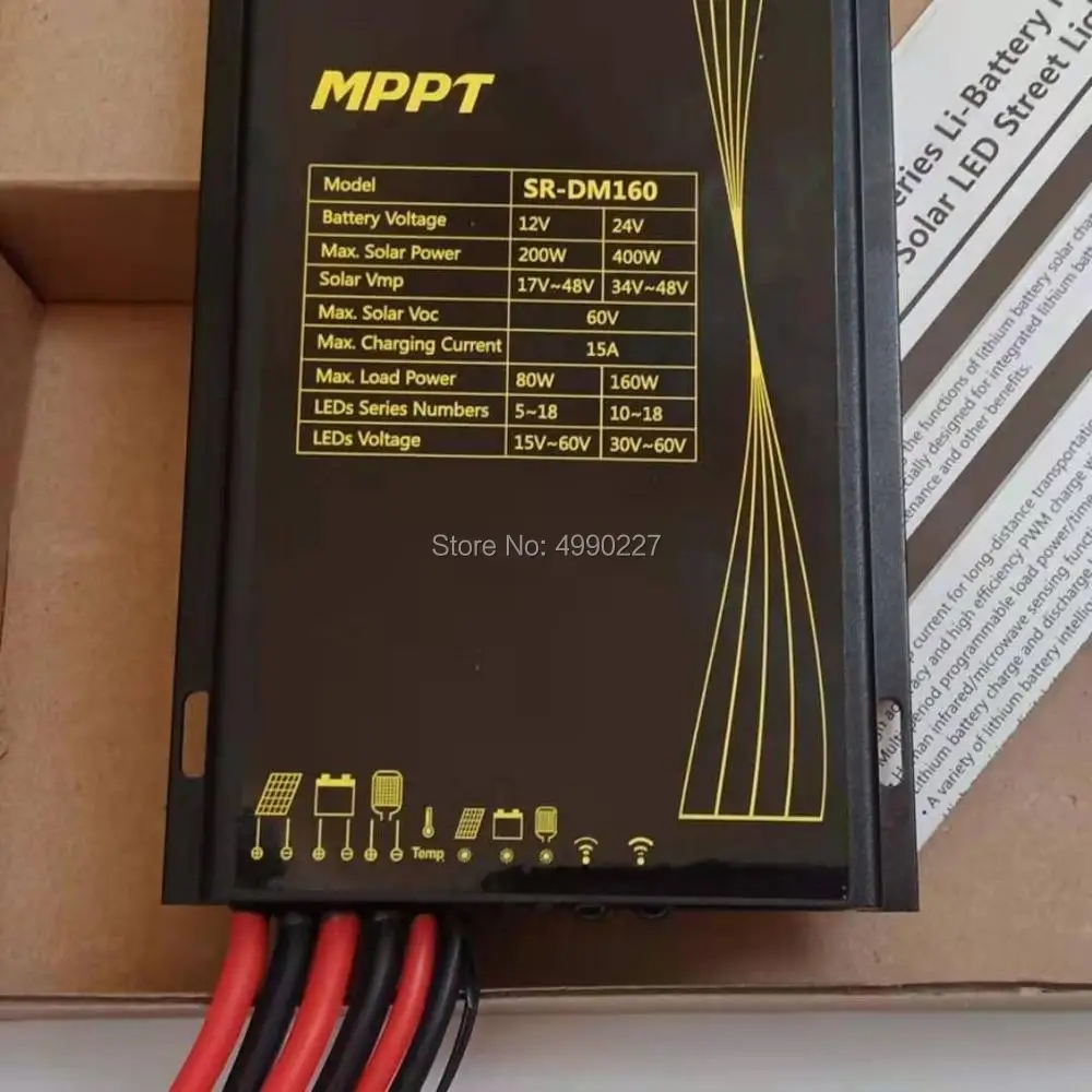SREN 20A 15A 10A 8A 12V 24V беспроводной MPPT Контроллер заряда солнечного уличного фонаря со