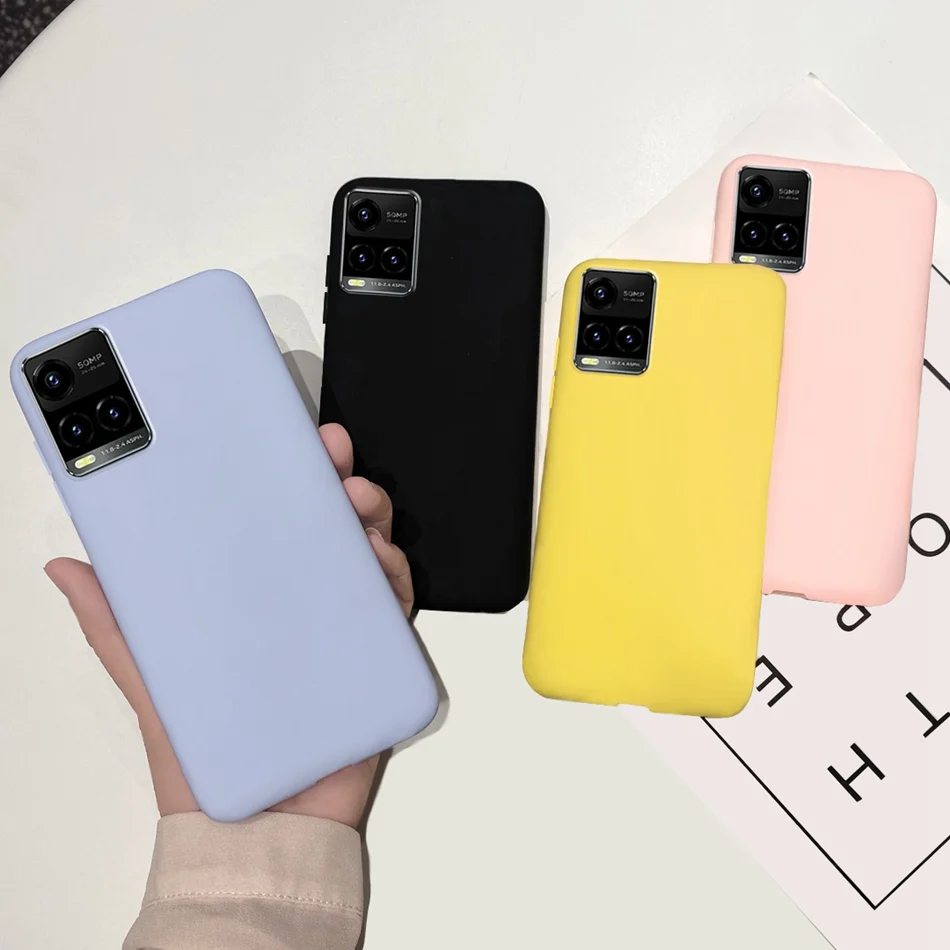 Яркие цвета флейта для Vivo Y21 2021 Y21S Y 21 V2110 V2111 матовый чехол из ТПУ задняя крышка Y33S