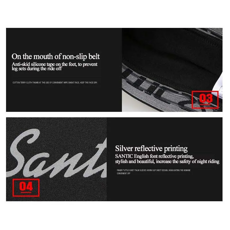 Santic велосипедные гетры тепловой флис фитнес спортивные велосипед нога колено