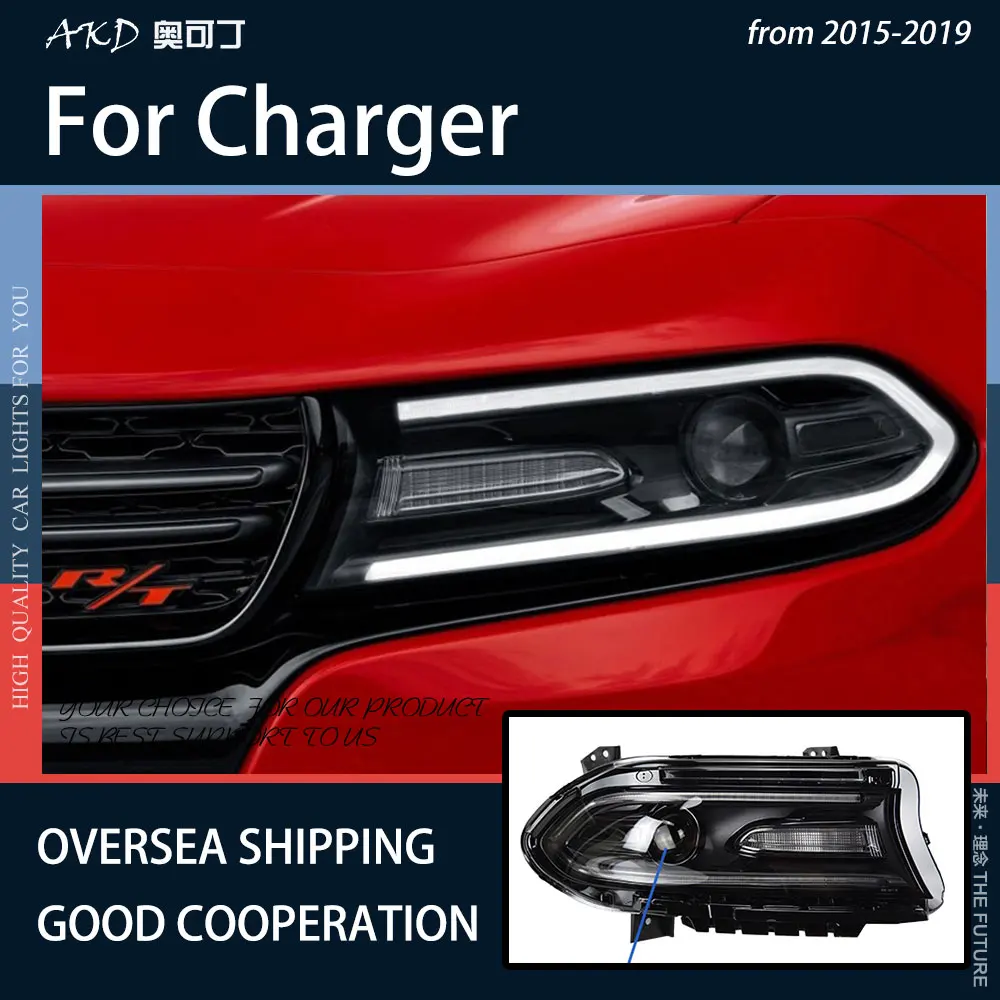 

Автомобильный Стайлинг AKD для зарядных фар, зарядное устройство для фар 2015-2019, светодиодная фара, сигнальная фара Drl, биксеноновые автомобил...