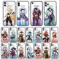 Phone Case for iPhone Pro Max for iPhone Pro MAX Plus 2020 Black Shell Cover Hot Game Genshin Impact