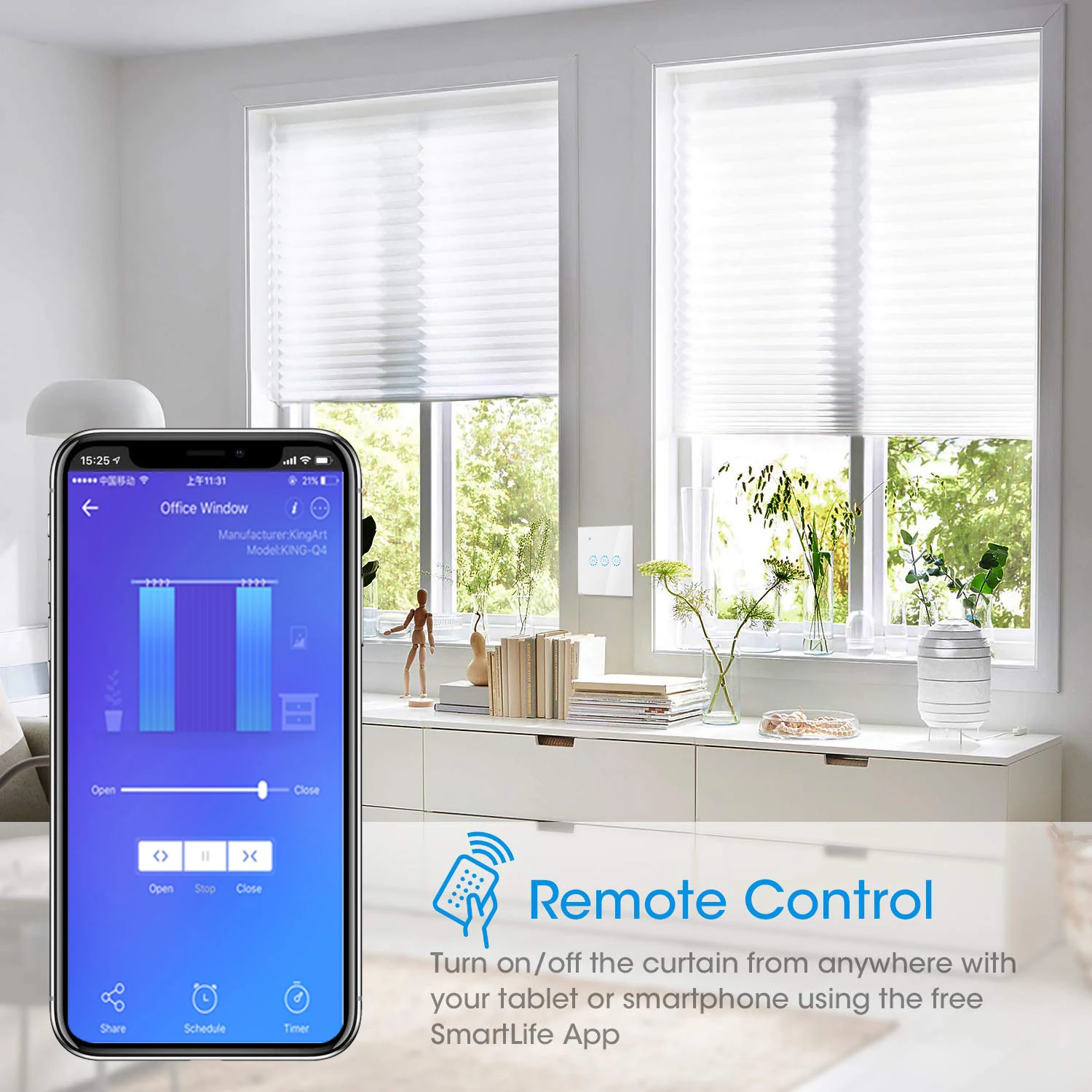 Умный Wi Fi переключатель для штор сенсорный настенный электродвигателя