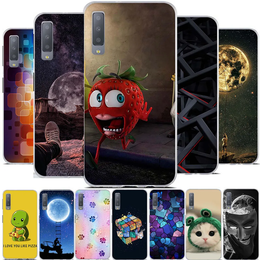 3D чехол с принтом для Samsung Galaxy A7 2018 силиконовый A750 модный бампер 6 0 дюйма |