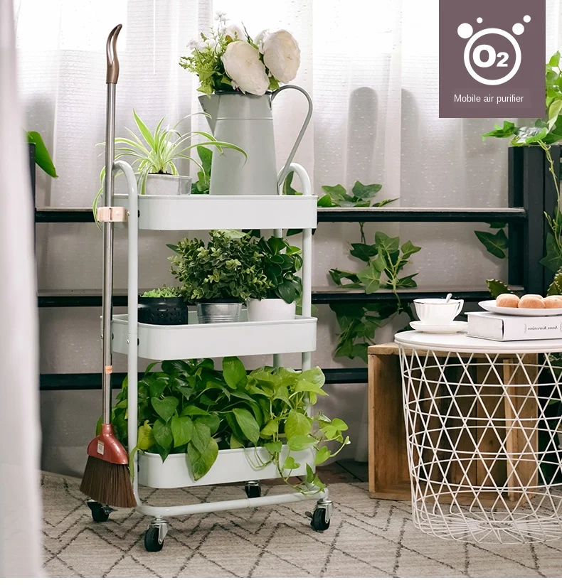 N1Mobile Racks Carts Wheeled Bedroom Kitchen Storage Beauty Multilayer Push Shelf | Дом и сад