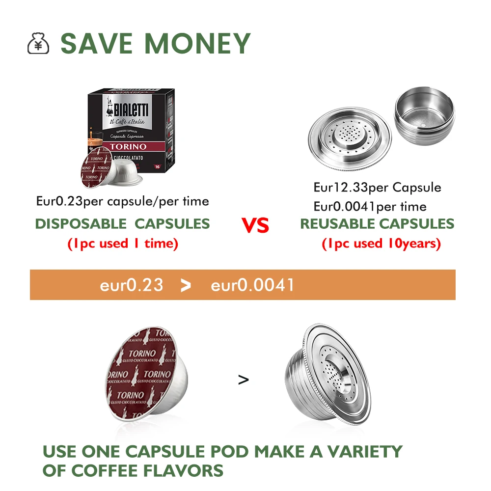 Кофемашина Bialetti кофейная посуда капсулы из нержавеющей стали Reusalbe прокладка и